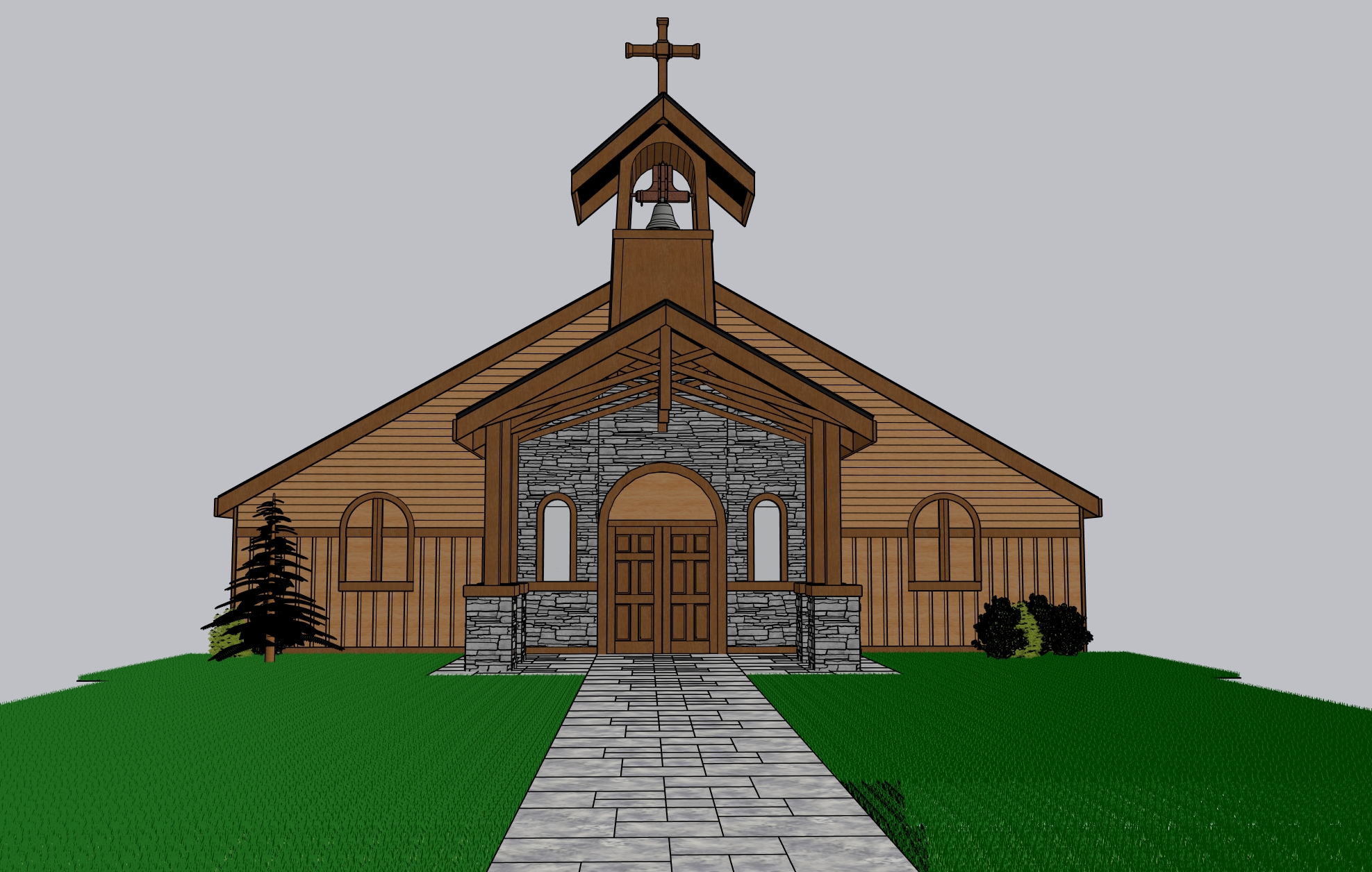 North Sound Architecture - Lopez Church 3D rendering